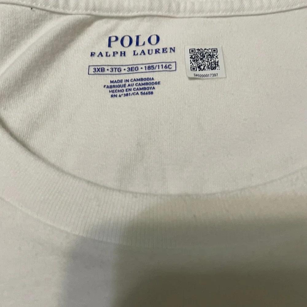 Polo Ralph Lauren T-Shirt Mens 3XB White Pony Logo Short Sleeve Crew Neck Cotton